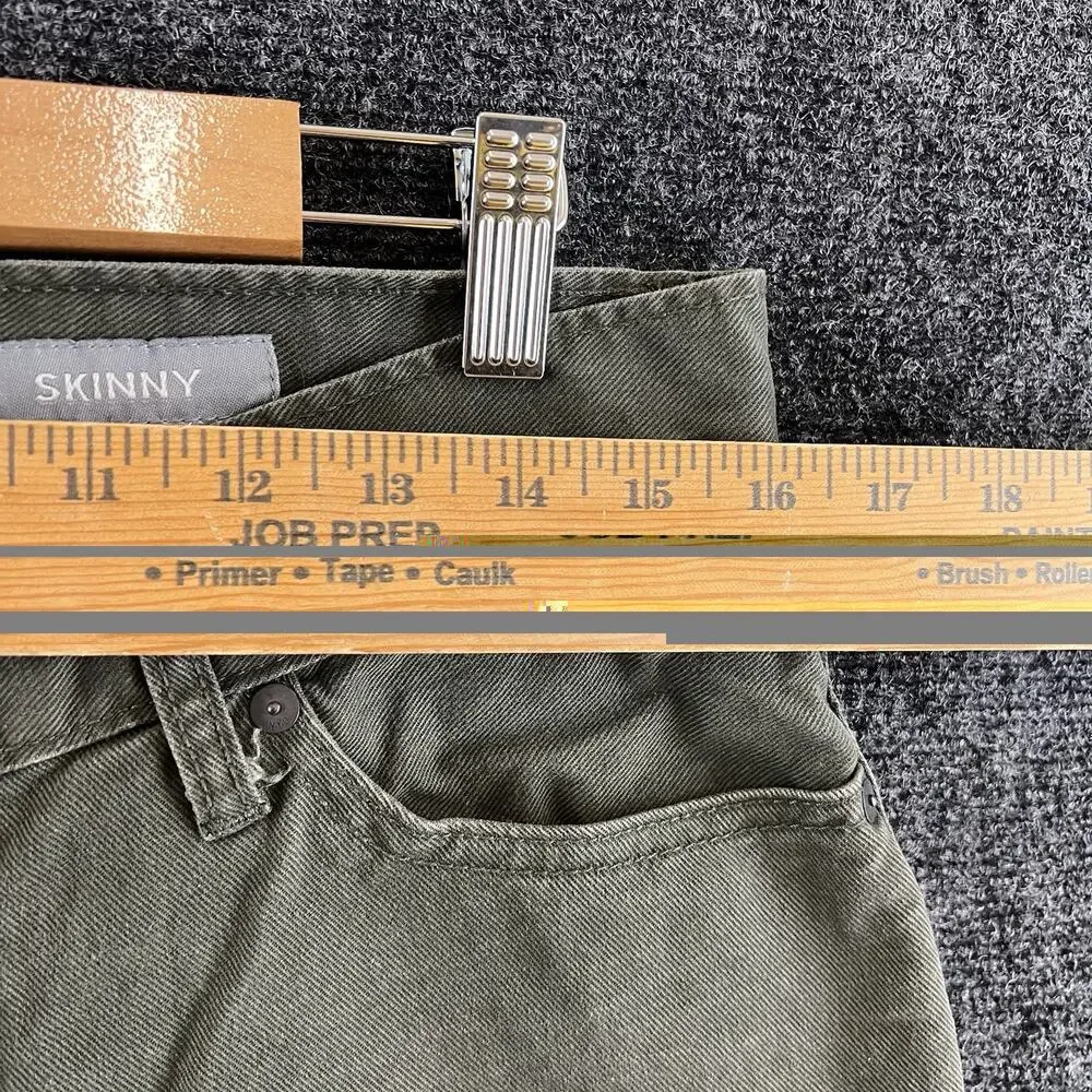 Aeropostale Men's Skinny Jeans Green Twill Cotton Tapered Legs Pants Size 30x30